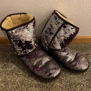 UGG Australia Boots. Purple/silver sequin. US Size 10
